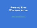 running R on Azure cloud