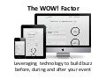 The WOW Factor: Leveraging Technology to Build Buzz Before, During and After Your Event 