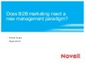 Does B2B marketing need a new management paradigm?