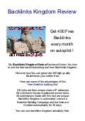 My Backlinks Kingdom Review - Free Backlink Building Tool