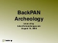 BackPAN Archeology