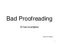 Bad Proofreading