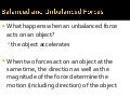 Balanced and Unbalanced Forces