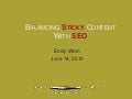 Balancing Sticky Content with SEO