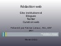 Redaction Web, blogue et curation