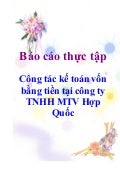 Báo cáo thực tập công tác kế toán vốn bằng tiền
