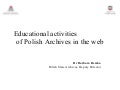 Educational activities of Polish Archives in the web