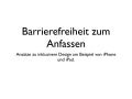 Barrierefreiheit zum anfassen
