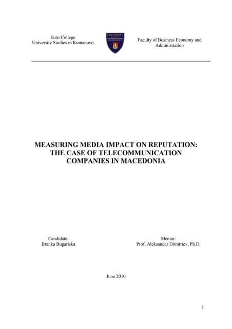 Measuring Media Impact on Corporate...