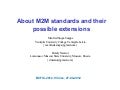 About M2M standards and their possible extensions