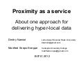 Proximity as a service