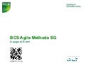 BCS Agile Methods SG - Inaugural Event