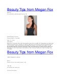 Beauty tips from megan fox
