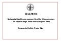 Metadata Quality assessment tool for Open Access