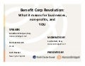 The Benefit Corp Revolution: What it Means for Businesses, Non-Profits, and You