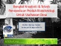 Potential Village (kampong) micro-entrepreneurship activities