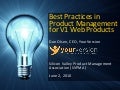 Best Practices in Product Management for V1 Web Products