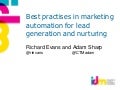 Best Practices Marketing Automation, Lead Generation and Nurturing
