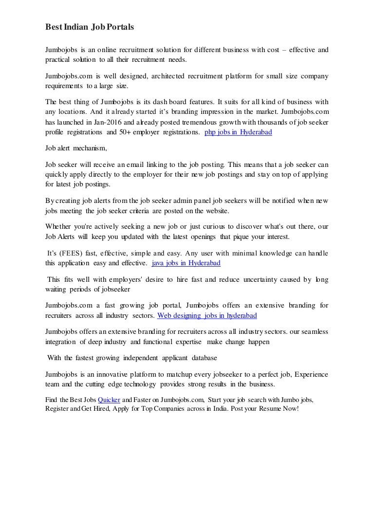 Resume How To Get Resumes From Job Portals best job portals 5 i to portals