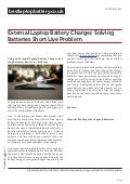 Bestlaptopbattery.co.uk-External Laptop Battery Charger, Solving Batteries Short Live Problem