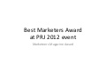 Best marketers award for tvs apache at PRJ 2012