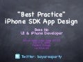 Best Practice iPhone SDK App Design