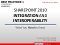 Best Practices - SharePoint 2010: Integration and Interoperability
