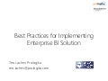 Best Practices for Implementing Enterprise BI Solution