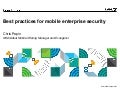 Best practices for mobile enterprise security