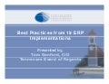 Best Practices from19 ERP Implementations