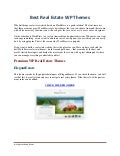 Best Real Estate Wordpress Themes 