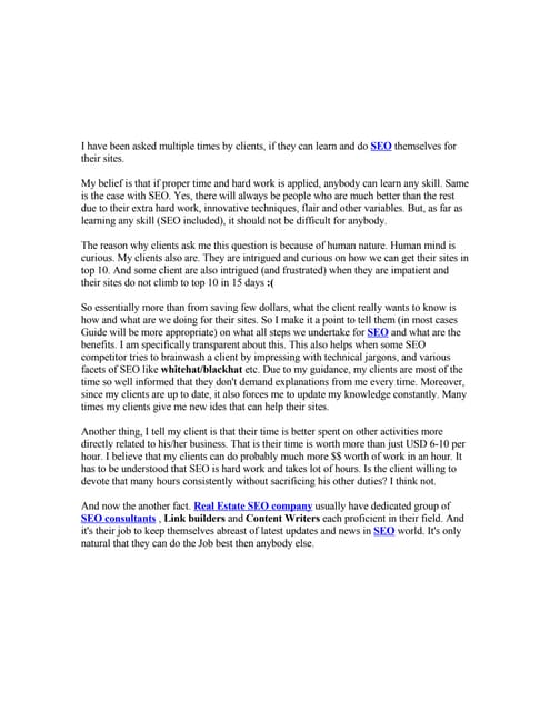 Best way - DIY or SEO specialist ?