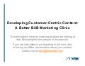 B2B Marketing Clinic – Customer-Centric Content Development