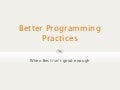Better Perl Practices