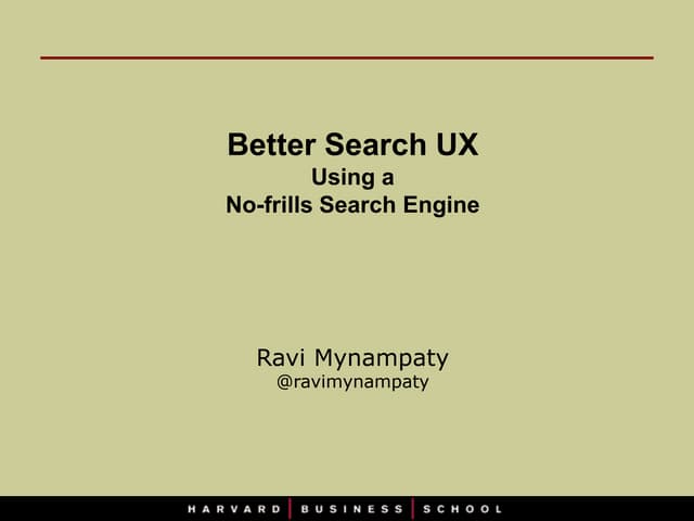 Better Search UX
