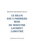 LE BILAN DES 4 PREMIERS MOIS DU MINISTRE LAURENT LAMOTHE