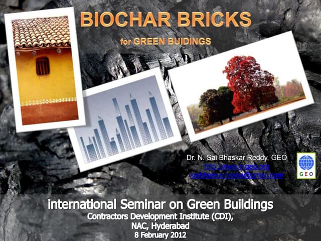Biochar bricks and green buildings