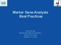 Marker Gene Analysis: Best Practices