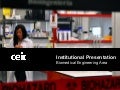 CEIT Institutional Presentation (for Biomedical Engineering Area)