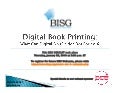 BISG WEBCAST -- Digital Book Printing