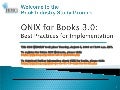 BISG WEBCAST -- ONIX for Books V3.0 Implemention