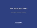 Bits, Bytes and Blobs