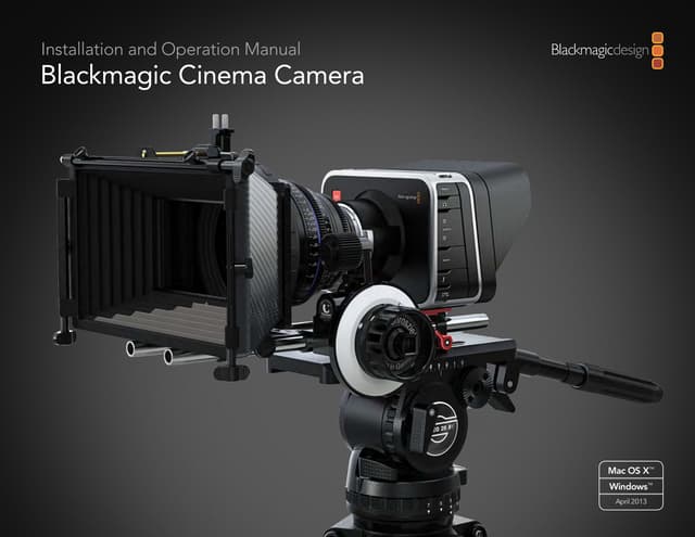 Blackmagic Design Cinema Camera user manual
