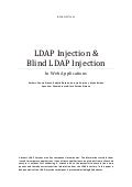 LDAP Injection & Blind LDAP Injection in Web Applications