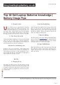 blog.bestlaptopbattery.co.uk-Top 10 Dell Laptop Batteries knowledge | Battery Usage Tips