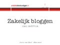 Bloggen voor de NVvA