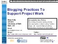 Blogging practices to support project work