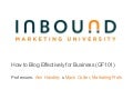#1 IMU: How to Blog Effectively for Business (GF101)