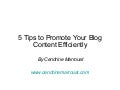 5 Tips to Promote Your Blog Content Efficiently