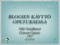Blogien Käyttö Opetuksessa